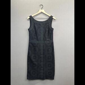 Ellen Tracy Womens Black Dress Laced A-Line Sleeveless Size 8